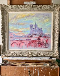 "De cathédrale Notre-Dame de Paris" 50x60cm Acryl op linnen / Pierre.