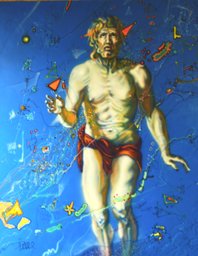 Pierre van Dijk Airbrush oils on linen 160x120 cm 1990