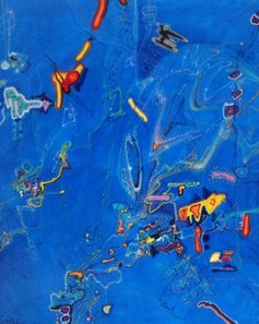 "Love"( New York )120x90cm olie-linnen  Airbrush Pierre van dijk '90  "Synesthesie" ( New York ) Prive Collectie .