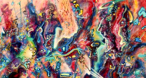 Airbrush oils on Perspex 100x140 cm 1990