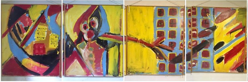 'Les Enfants Terrible' en 'Monument Affaire', ( 5 luik in opstand ) - Museumcollectie Gorcums museum 