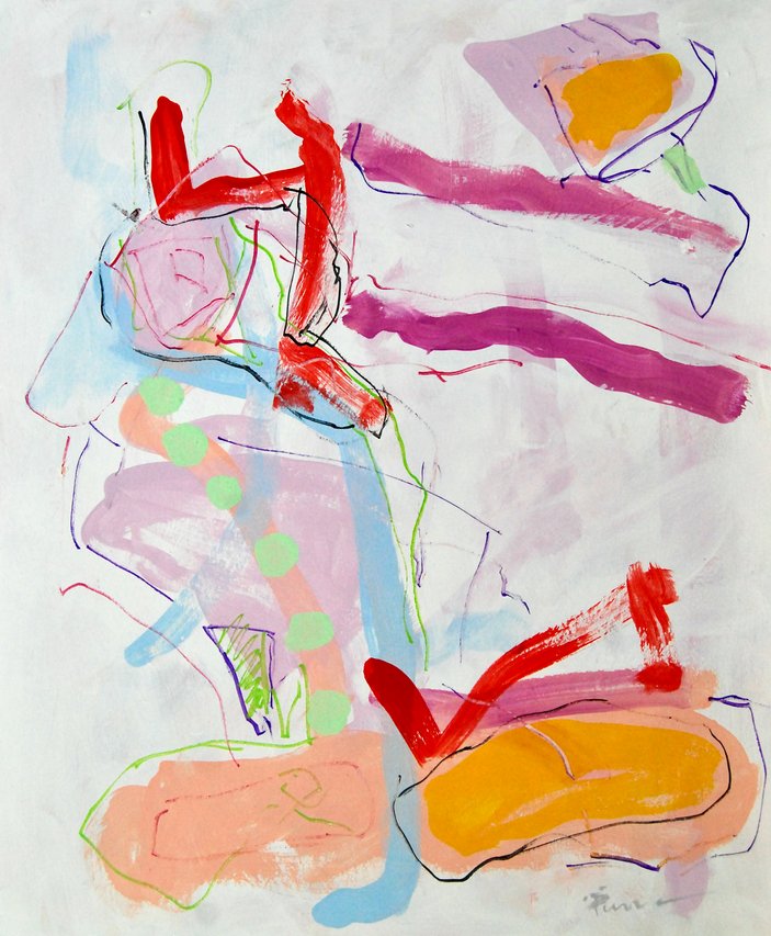 "The meaning of life is life itself" nr.18 . 50x60cm acryl on panel Pierre van Dijk.
