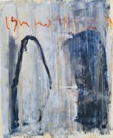 "the Fences" Egg and oil with pigment on linen. 50x60cm - 