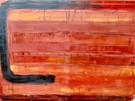 "the fences" 130x160 cm / Egg and oil with pigment on linen. 1993