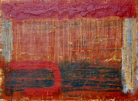 "the fences" oil - Beeswax - pigment on linen 130x160cm 1993